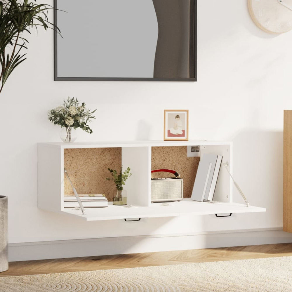 vidaXL Single Door White Wall Cabinet Image 3