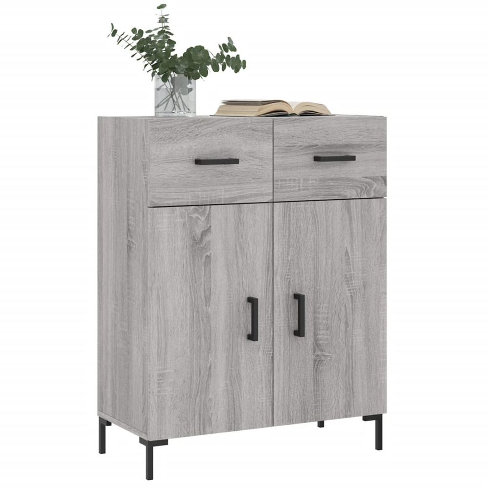 vidaXL 2 Door 2 Drawer Grey Sonoma Wooden Sideboard Image 3