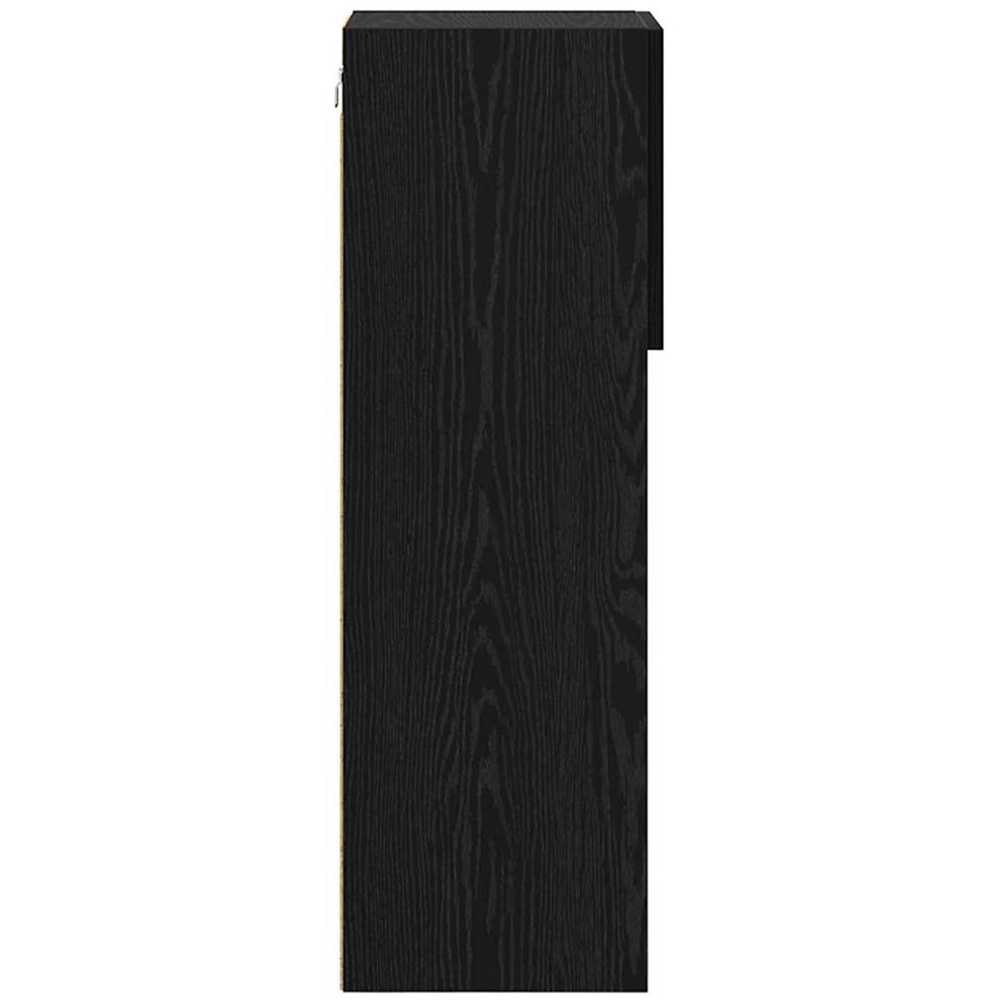 vidaXL Single Door 3 Shelf Black Oak Wall Mounted LED TV Unit Set of 2 Image 7