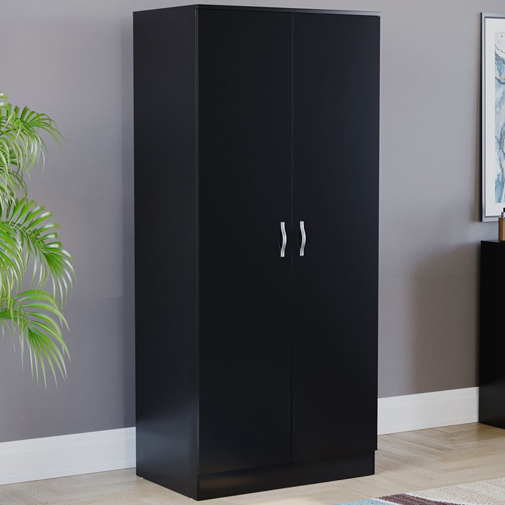 Vida Designs Riano 2 Door Black Wardrobe Image 1