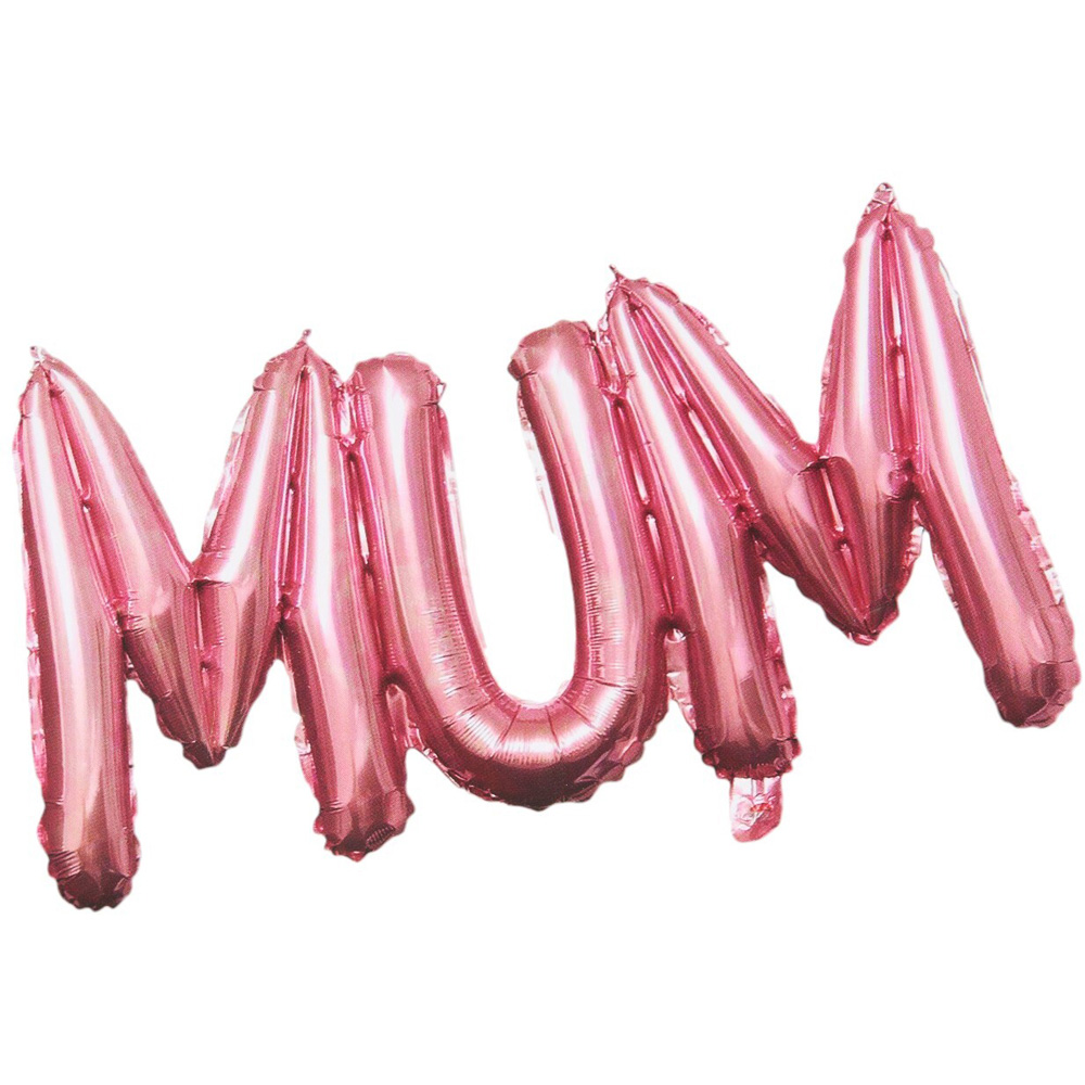 Shiny Mum Foil Balloon Banner Pink Image 1