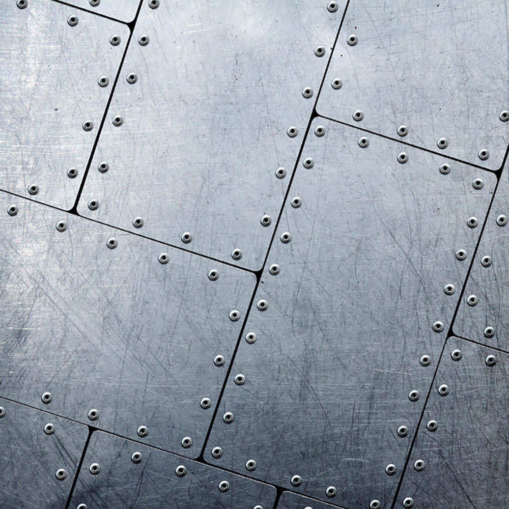 Origin Murals Tiled Metal Grey Wall Mural Image 2