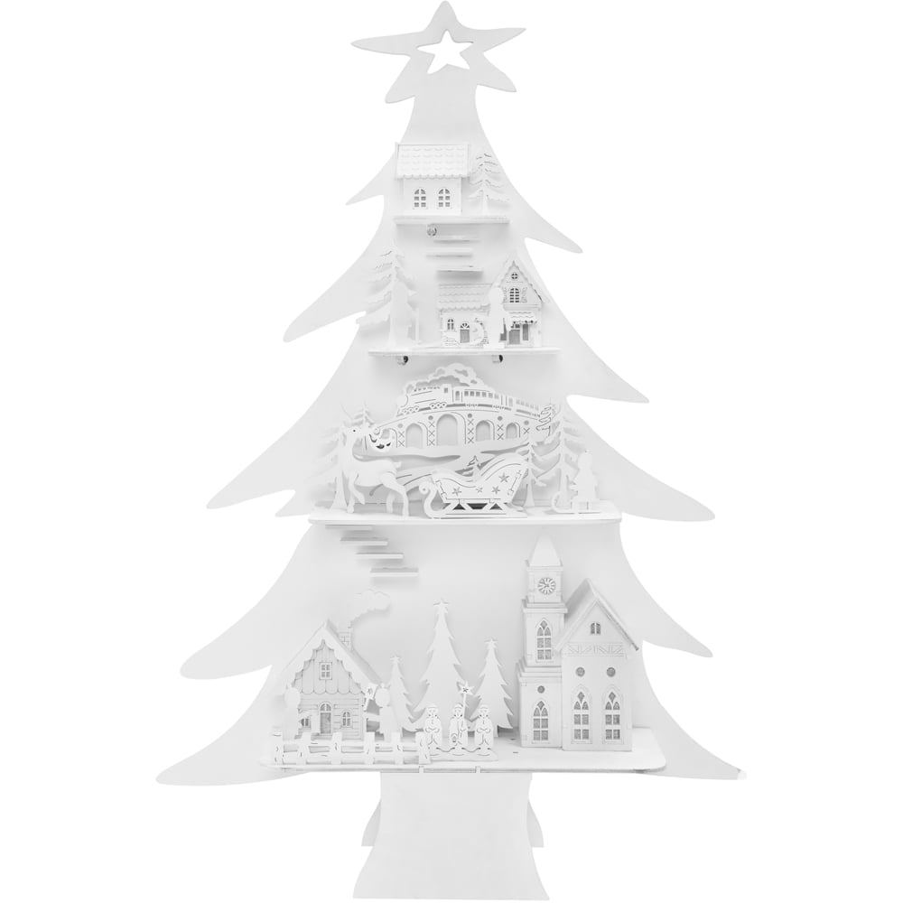 The Christmas Workshop LED Wooden City in Tree Decoration Image 1