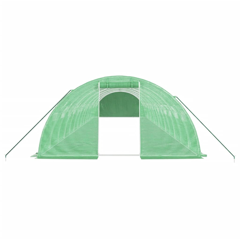 vidaXL Green Polyethylene Galvanised Steel Frame 45.9 x 13.1ft Greenhouse Image 3