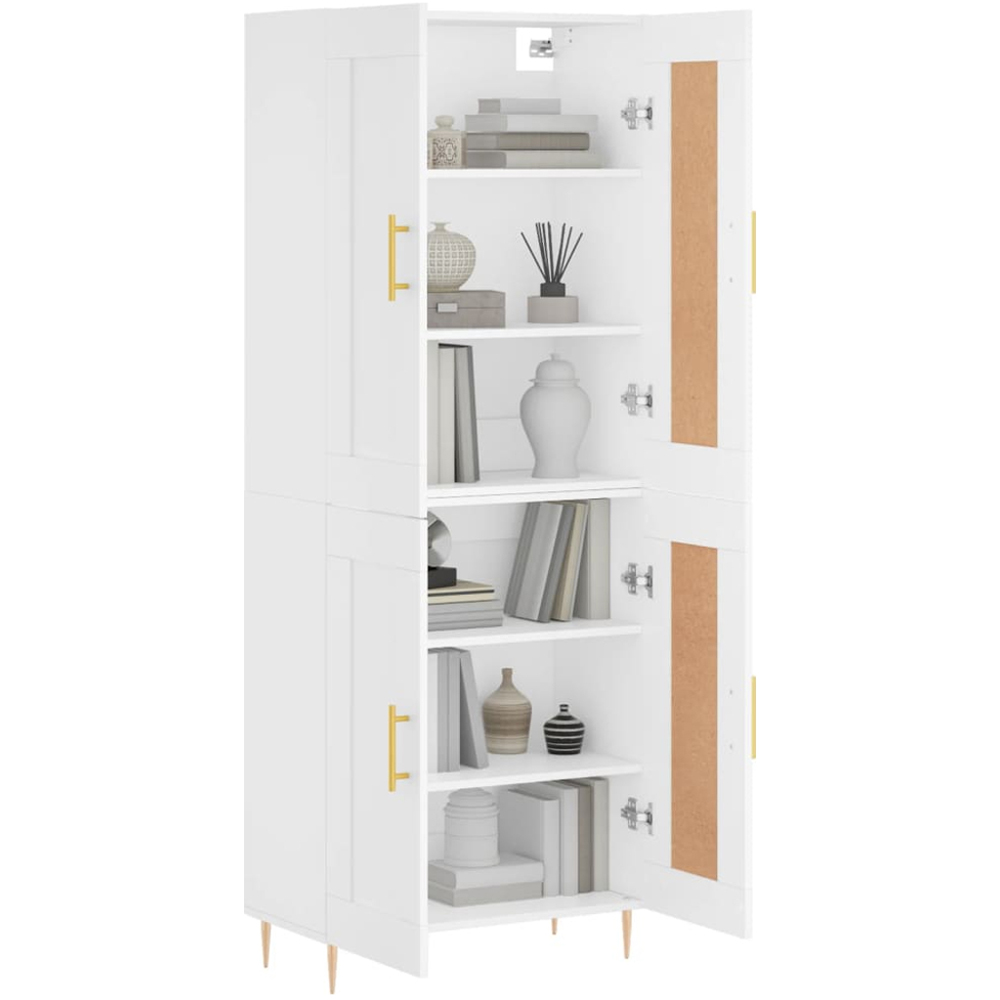 vidaXL 4 Door White Highboard Image 3