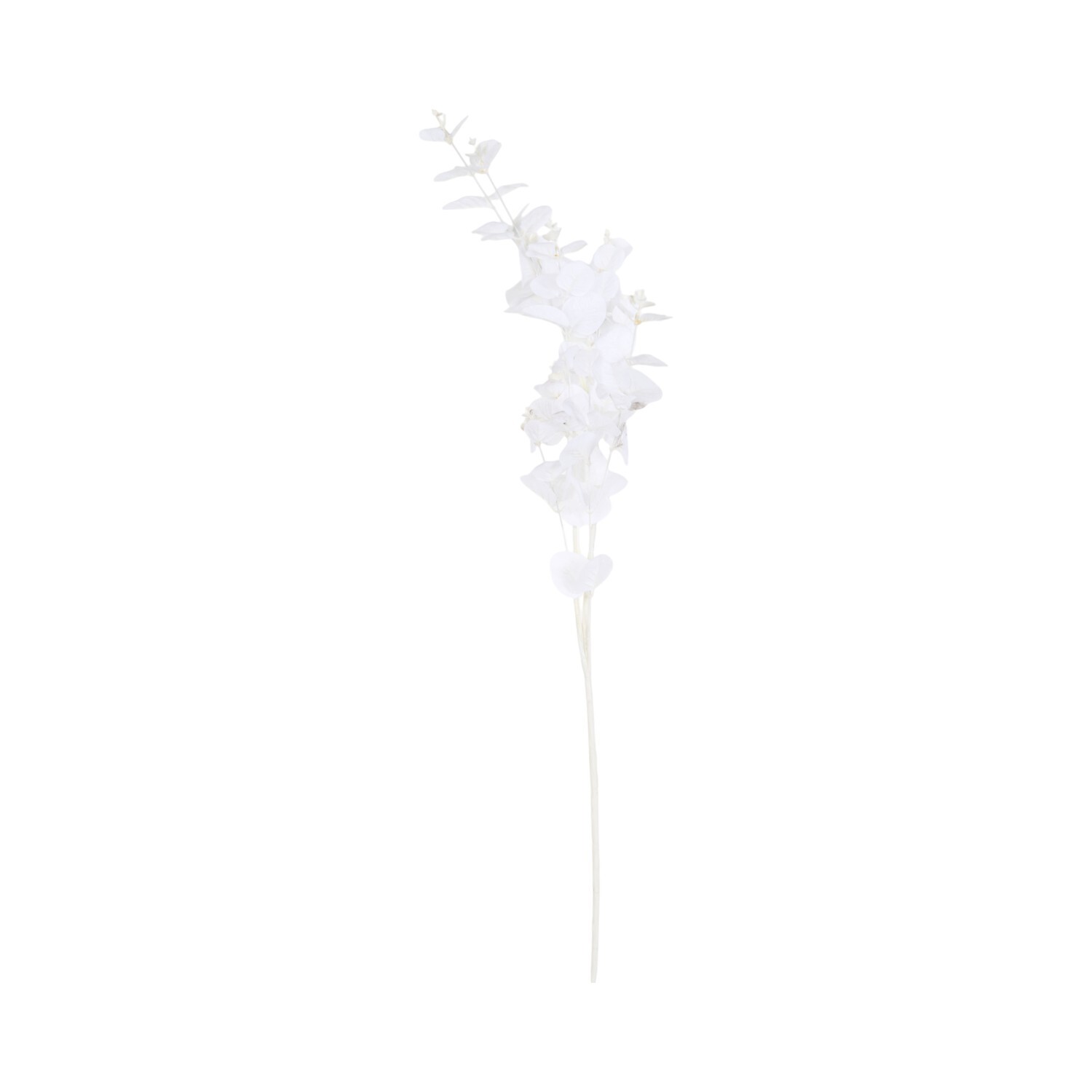 Faux Silk Eucalyptus Stem - White Image 2