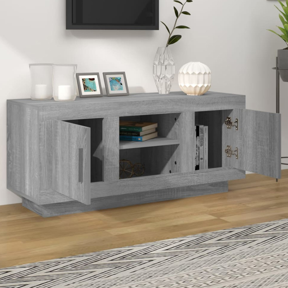 vidaXL 2 Door 2 Drawer Grey Sonoma TV Cabinet Image 1
