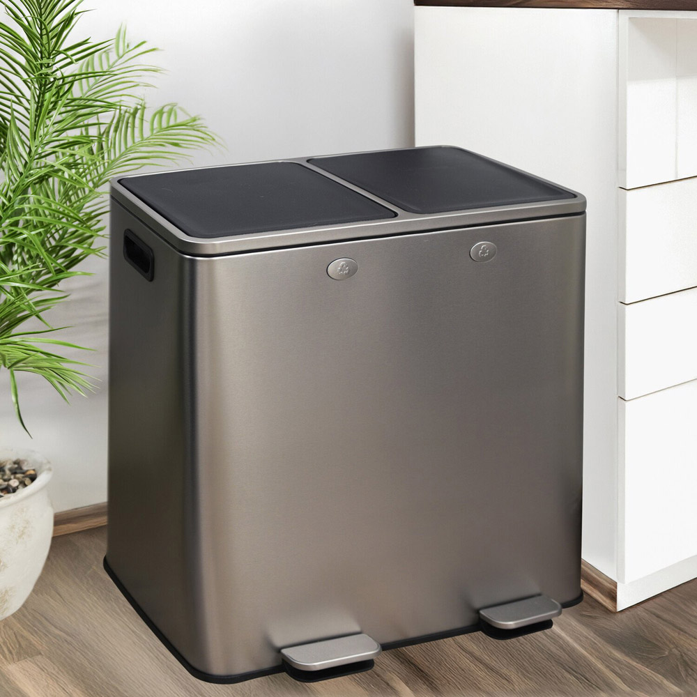 Kitchen Master 60L Premium Recycle Bin Light Grey Image 2