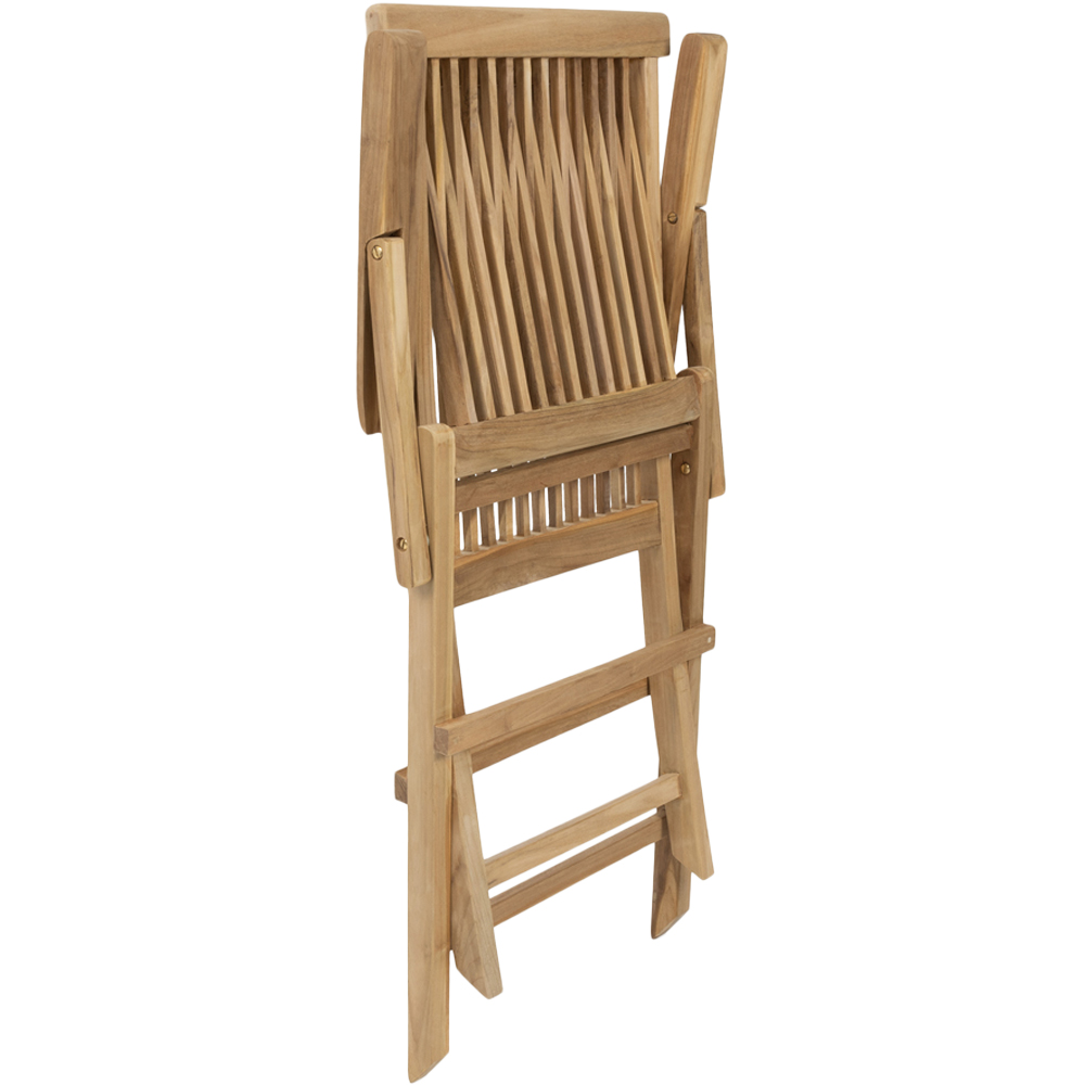 Charles Bentley Set of 2 Teak Wooden Foldable Patio Armchair Image 6