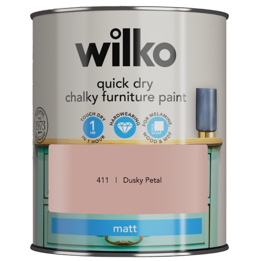 Wilko Quick Dry Dusky Petal Furniture Paint 750ml Image 2