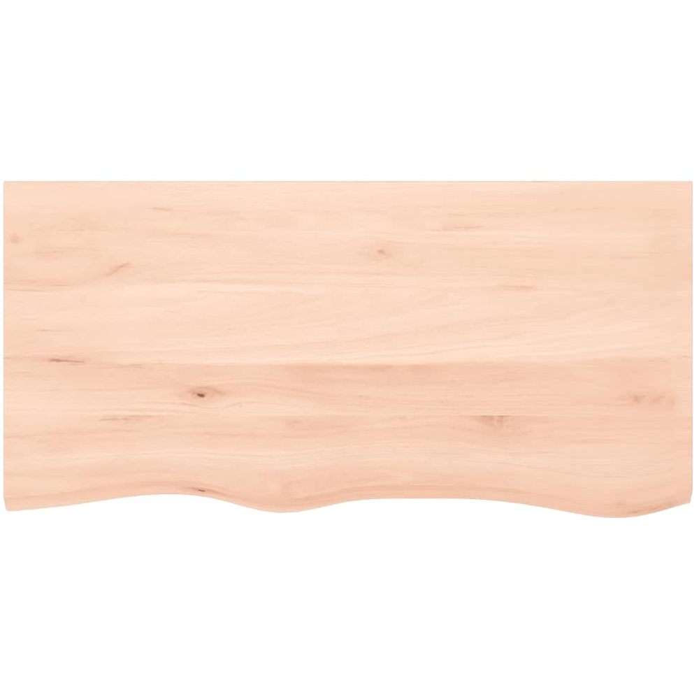 vidaXL 100 x 50 x 6cm Untreated Solid Wood Oak Wall Shelf Image 3