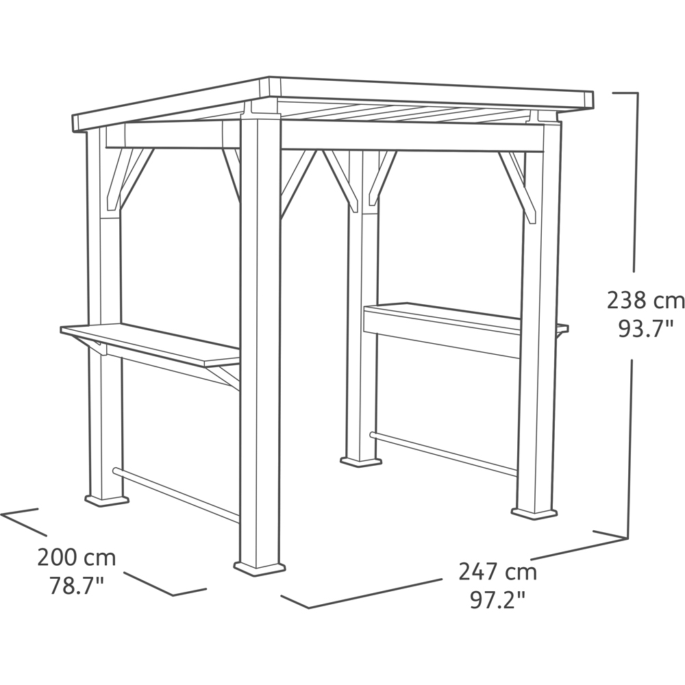 Keter Signature 2.5 x 2m Grey Ashwood Grill Gazebo Image 8