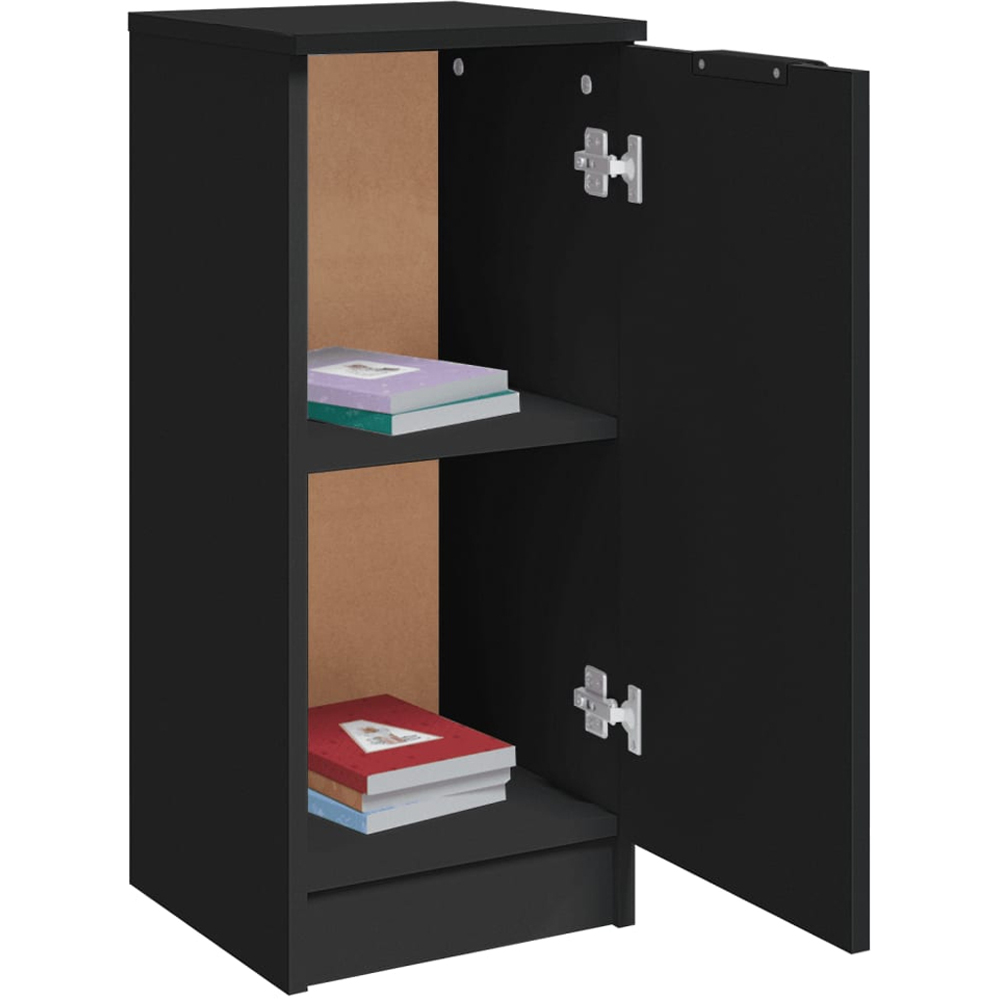 vidaXL Single Door Black Wooden Sideboard Set of 2 Image 5