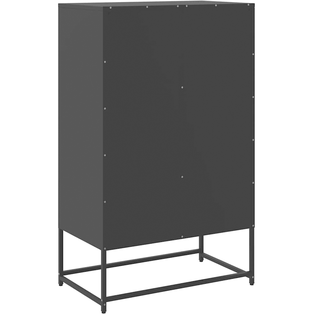 vidaXL 2 Drawer 4 Shelf Black Highboard Image 6