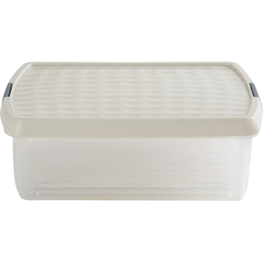 Wham Clip 13.2L Clear Stone and Slate Grey Square Storage Box with Lid 4 Pack Image 3