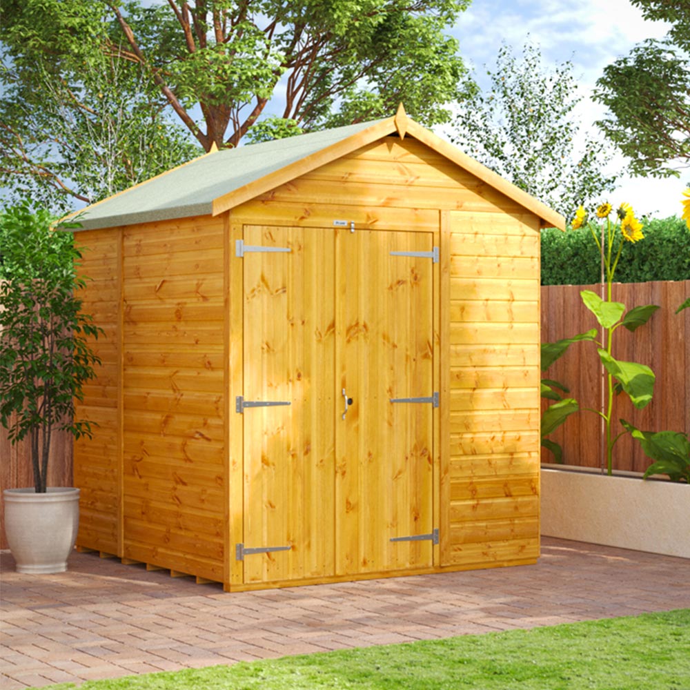 Power Sheds 6 x 6ft Double Door Apex Wooden Shed Image 2