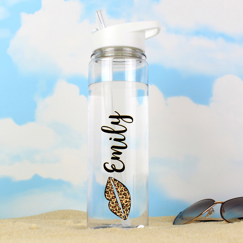 Personalised Memento Leopard Lips Water Bottle 750ml Image 3