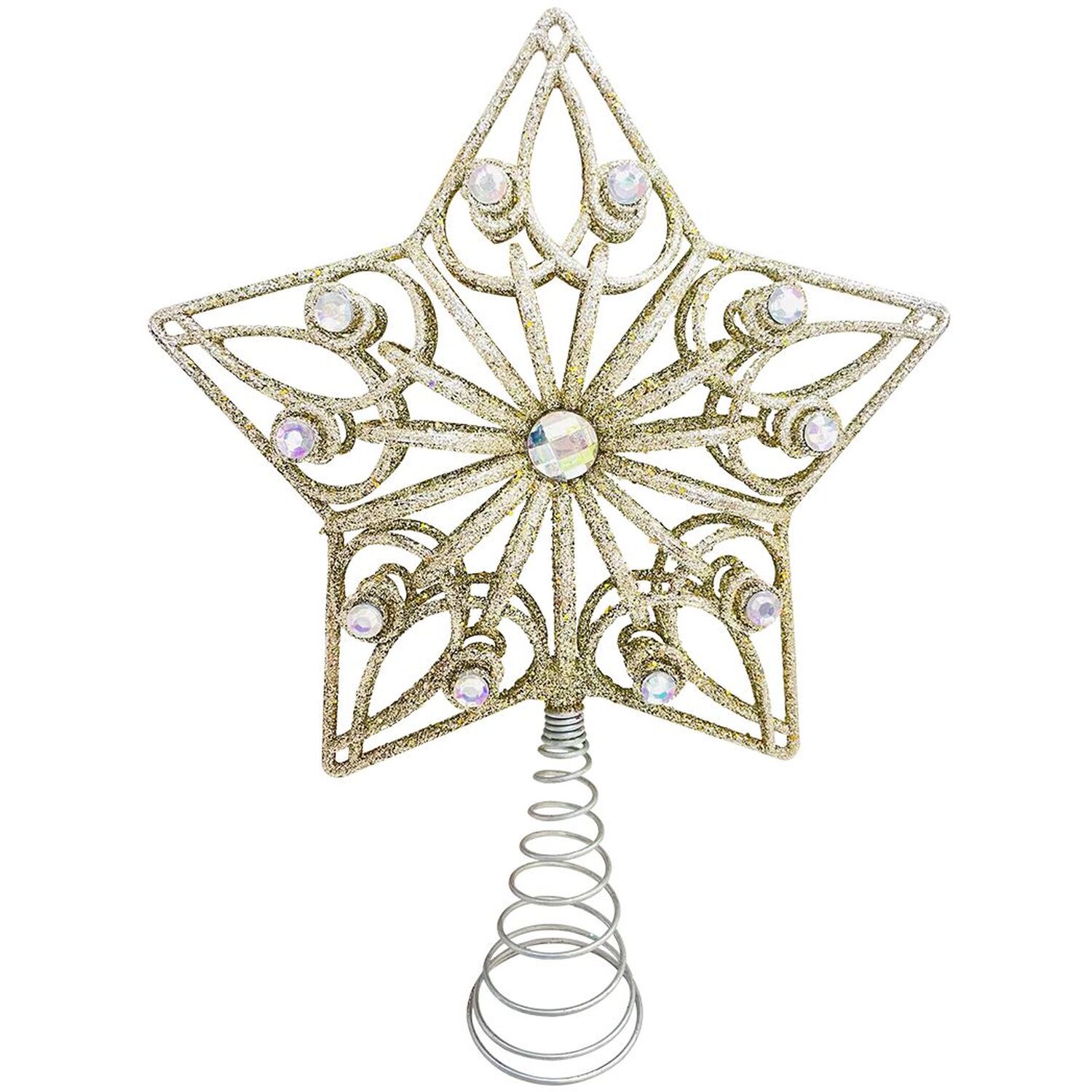 Champagne Gold Jewelled Tree Top Star Image