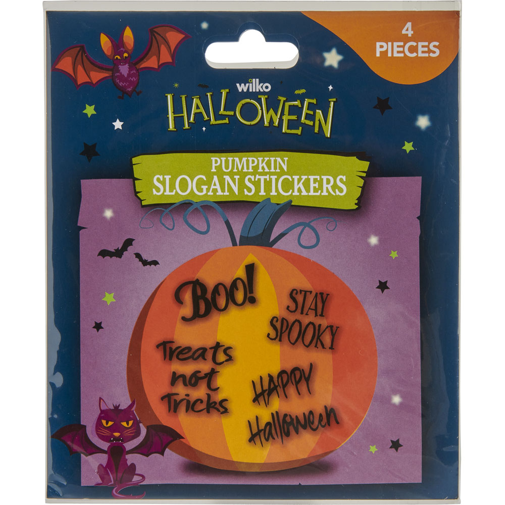 Wilko Pumpkin Slogan Stickers 4 Pack Image 6