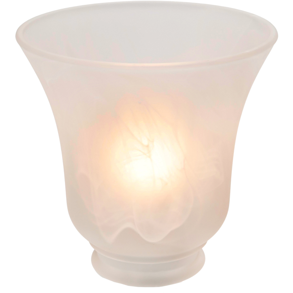 Happy Homewares White Alabaster Glass with Curving Body 2 Pack Image 4