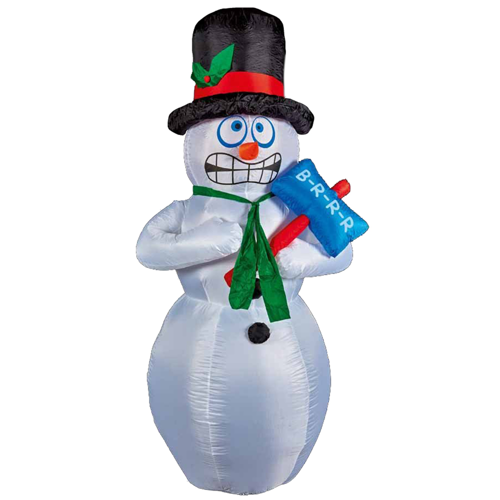 Premier 2.1m White LED Inflatable Shivering Snowman Image 1
