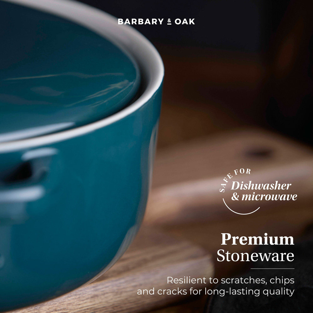 Barbary & Oak Nattura 23.5cm Agave Cast Iron Shallow Casserole with Lid Image 3