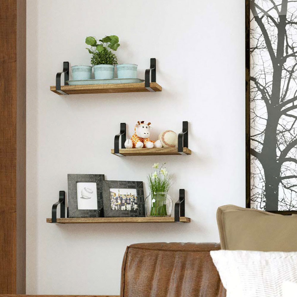 Living and Home Multi-Layers Wall Mounted Shelf 3 Pieces | Wilko