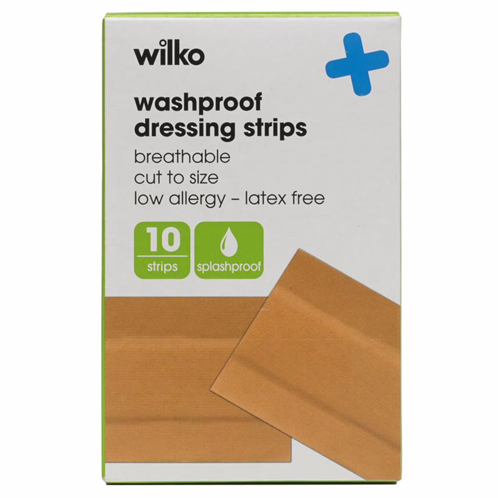 Wilko Waterproof Dressing Strips 10 pack Image