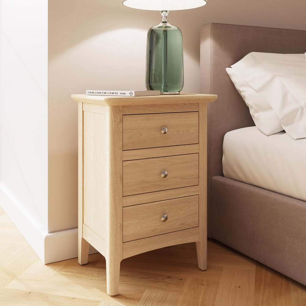 FWStyle Newark 3 Drawer Natural Lacquered Ash Chest of Drawers Image 8