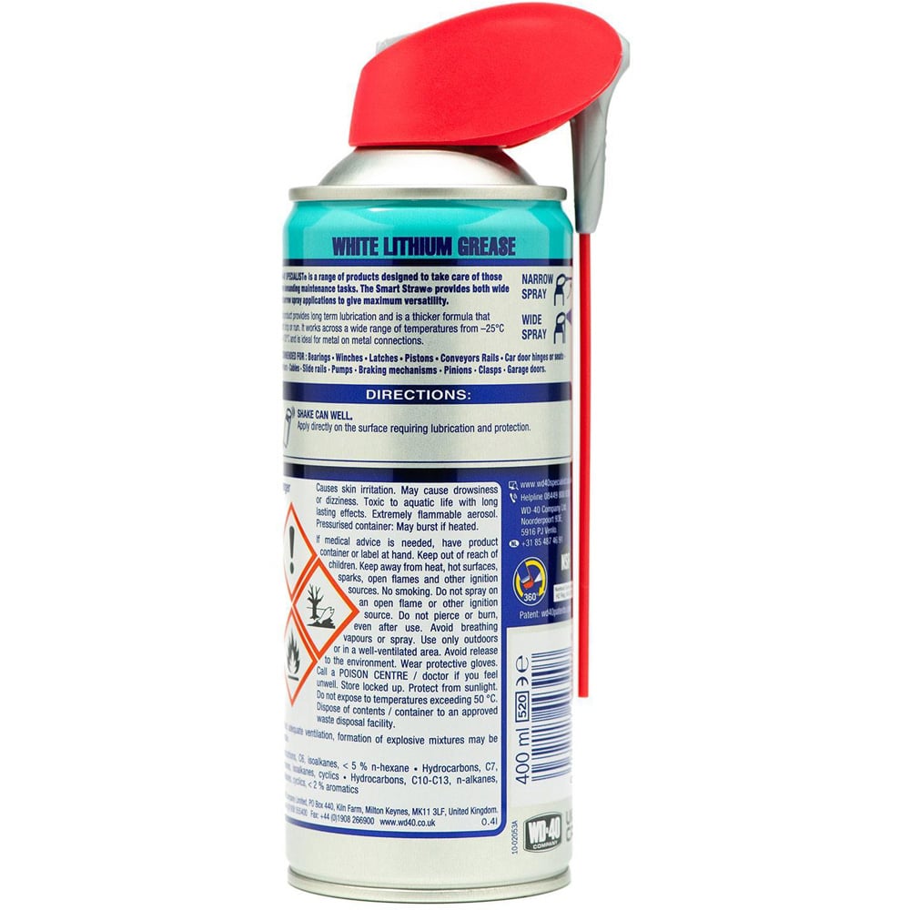WD-40 Specialist All-Weather Protection White Lithium Grease Spray 400ml 3 Pack Image 4