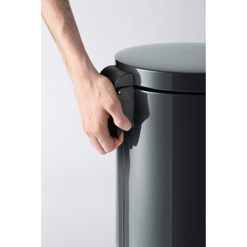 Durable Charcoal Grey Metal Pedal Bin 5L Image 6