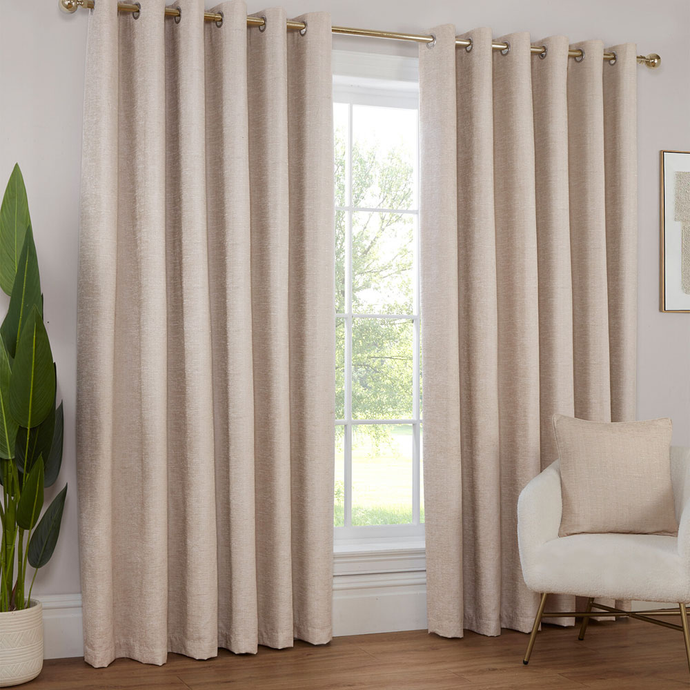 Delphine Chenille Blackout Curtain Ivory 168 x 183cm Image 1