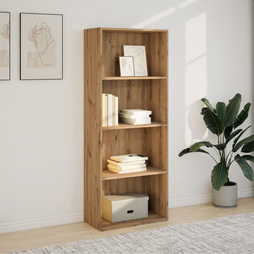 vidaXL 4 Shelf Artisian Oak Bookcase Image 7