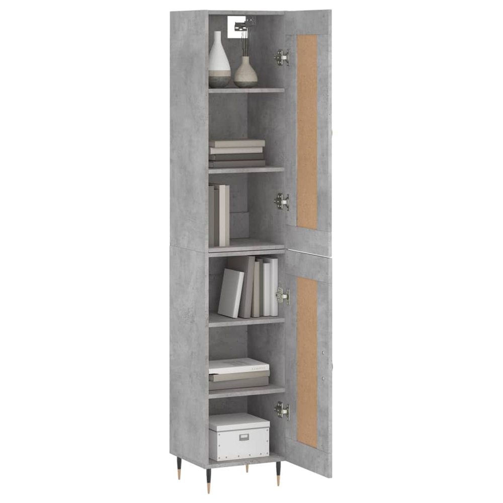 vidaXL 2 Door Concrete Grey Highboard Image 3
