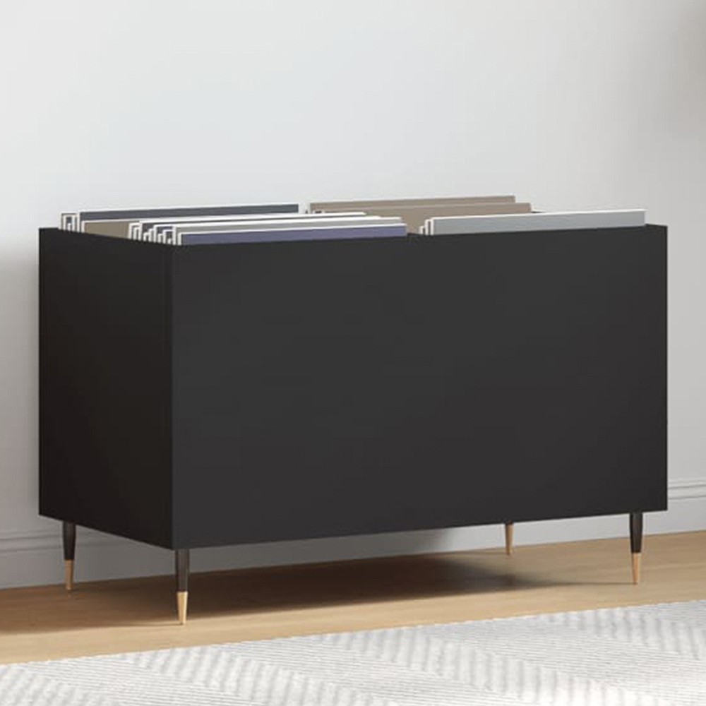 vidaXL Black Record Cabinet Image 1