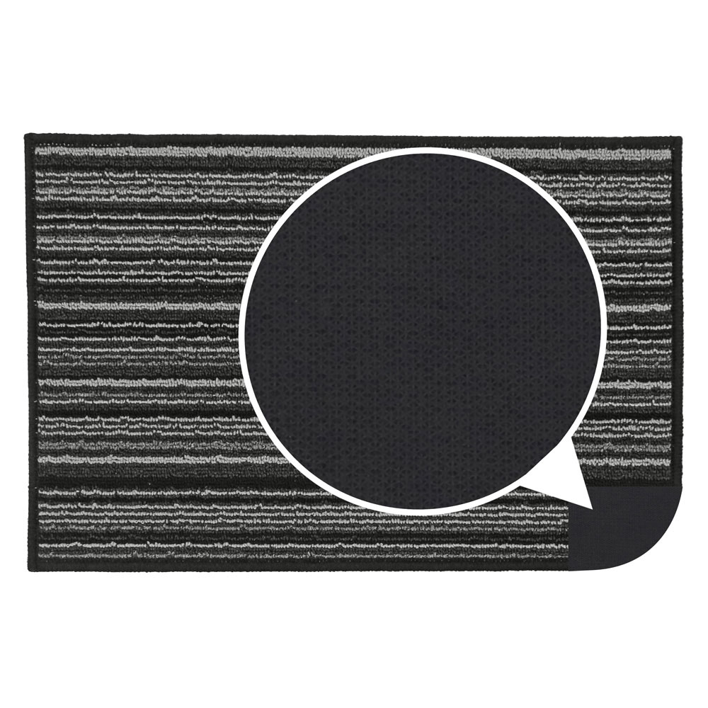 JVL Arona Black Indoor Machine Washable Doormat 40 x 60cm Image 7
