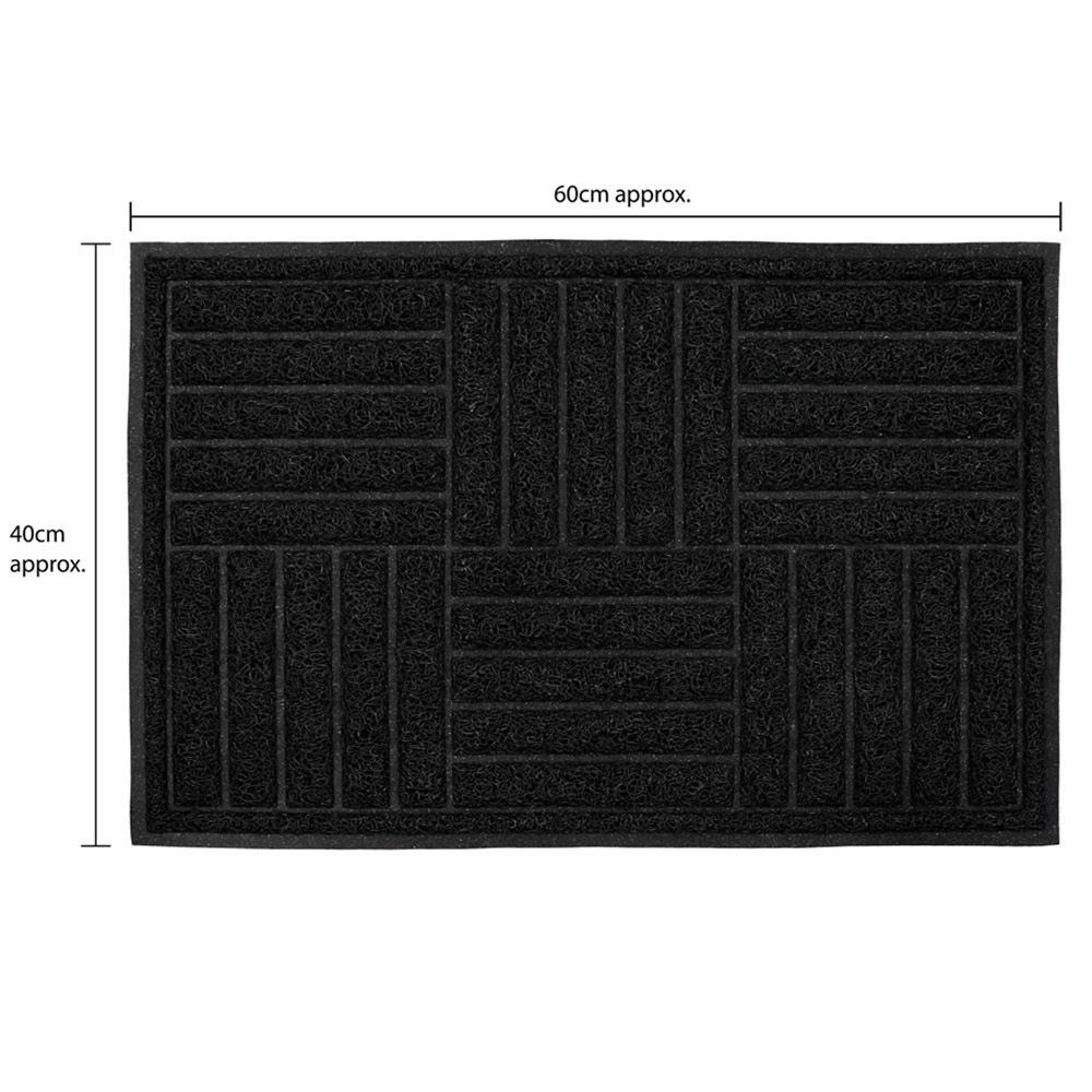 JVL Black Square Mud Grabber Scraper Doormat 40 x 60cm Image 8