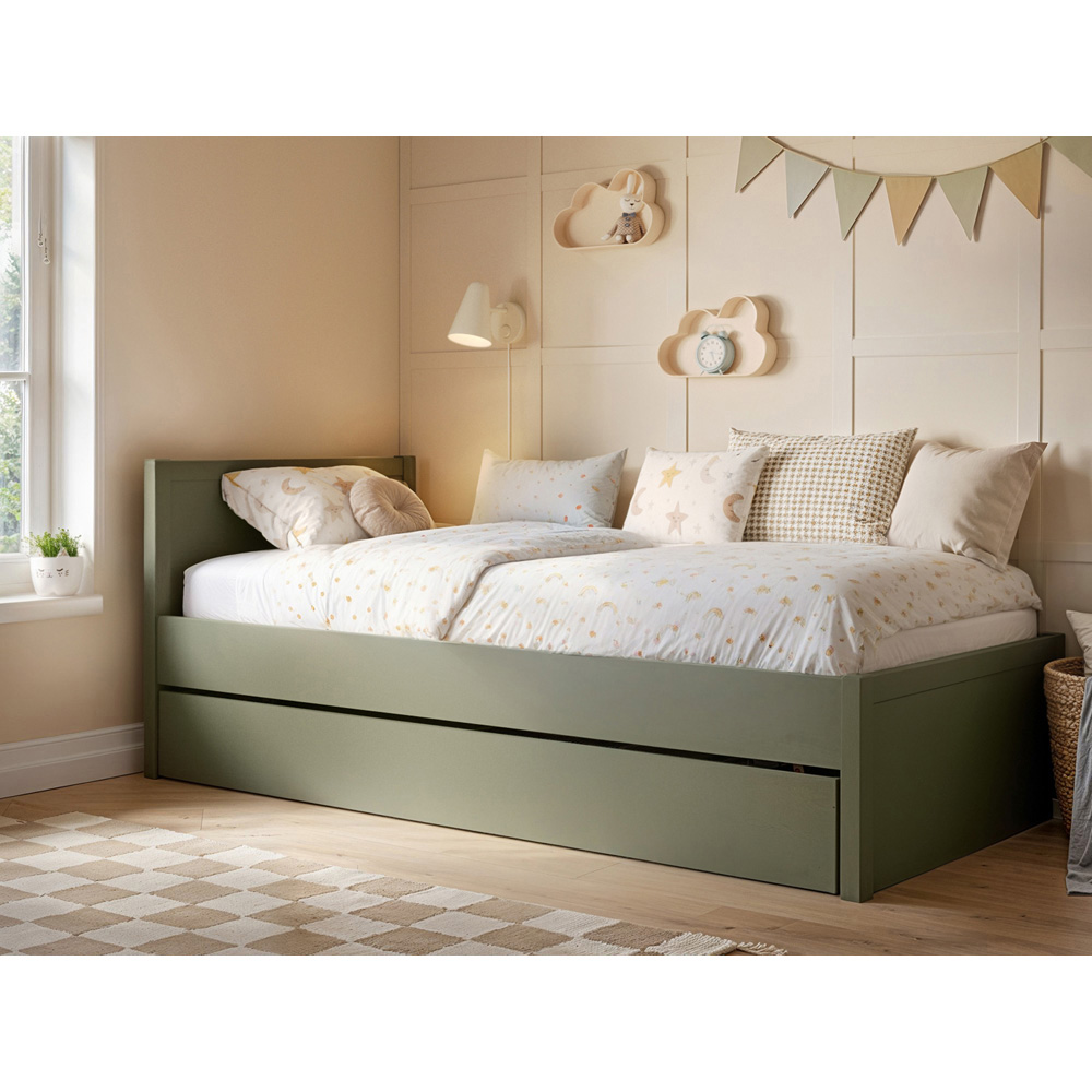 Flair Oli Single Olive Green 2 Drawer Storage Bed Image 6