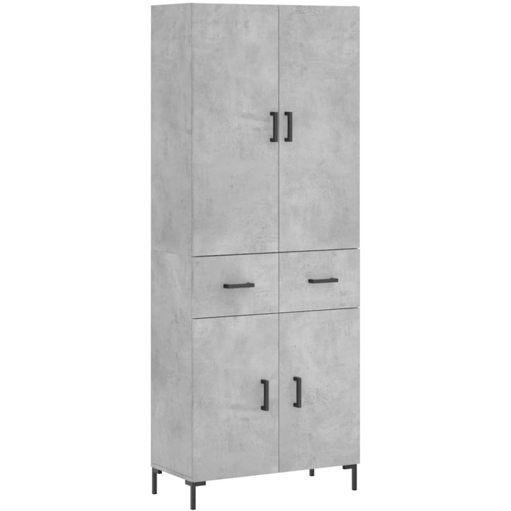 vidaXL 4 Door 2 Drawer Concrete Grey Highboard Image 2