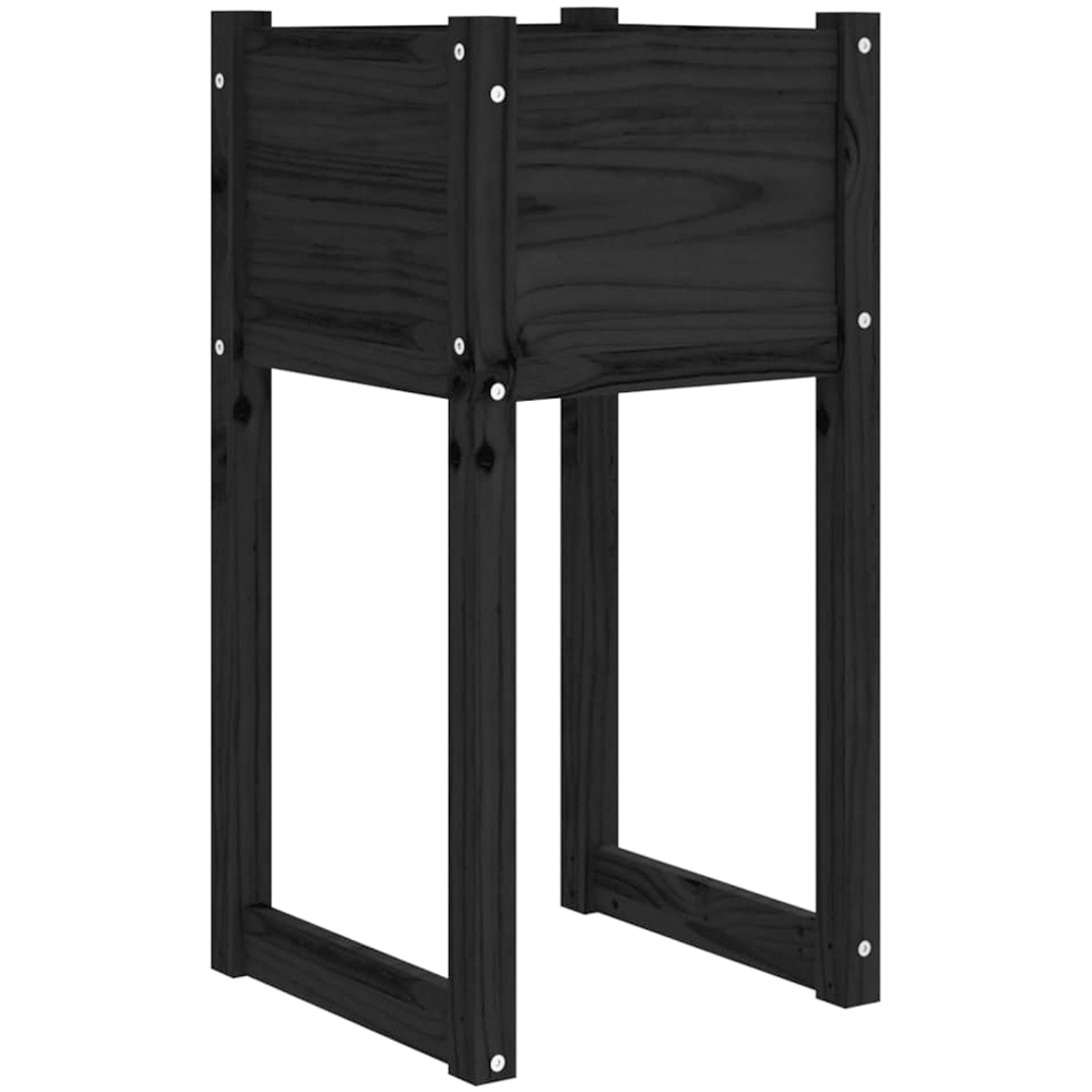 vidaXL Black Solid Pine Wood Garden Planter 81 x 40 x 40cm 2 Pack Image 1