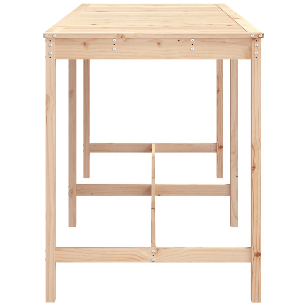 vidaXL 8 Seater Solid Pine Wood Slatted Garden Dining Table Natural Image 4
