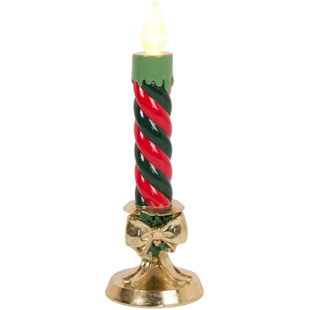 Light Up Traditional Striped Candle Image 3