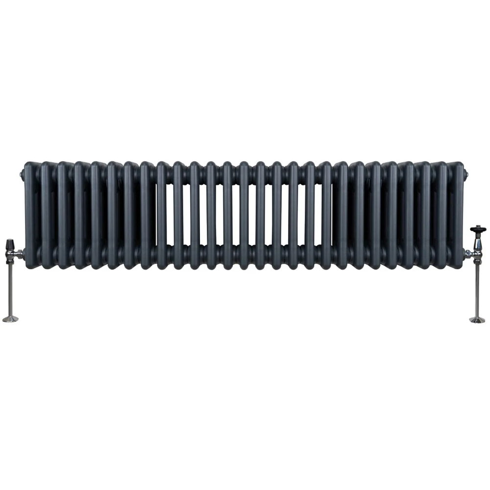 Monster Shop 3612 BTU Anthracite Grey Traditional 3 Column Radiator 300 x 1192mm Image 1