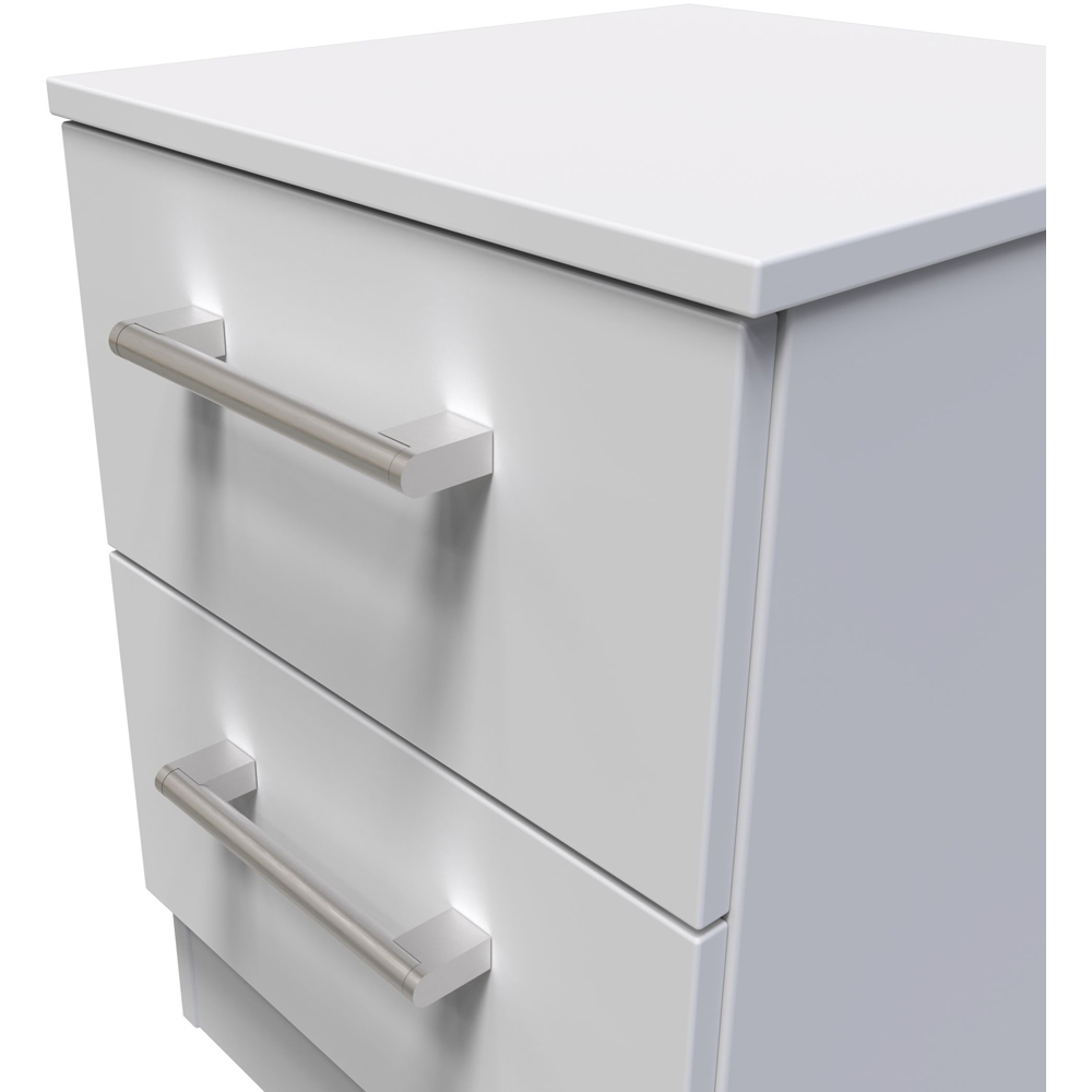 Crowndale Devon 2 Drawer Matt Grey Compact Bedside Cabinet Ready Assembled Image 5