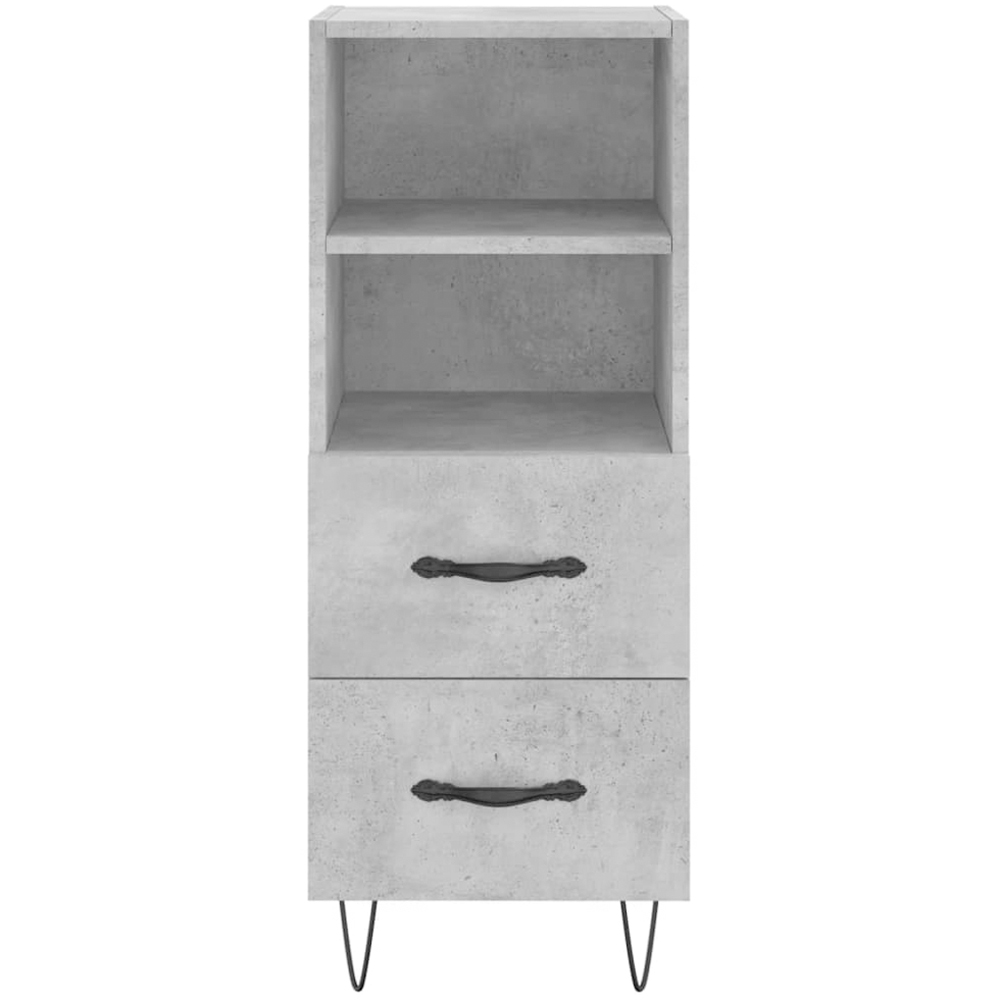 vidaXL Single Door 2 Drawer 2 Shelf Concrete Grey Highboard Image 8