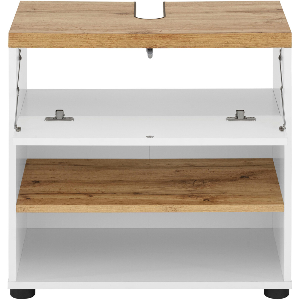Loft24 Thessa Single Door White Oak Sink Cabinet Image 4