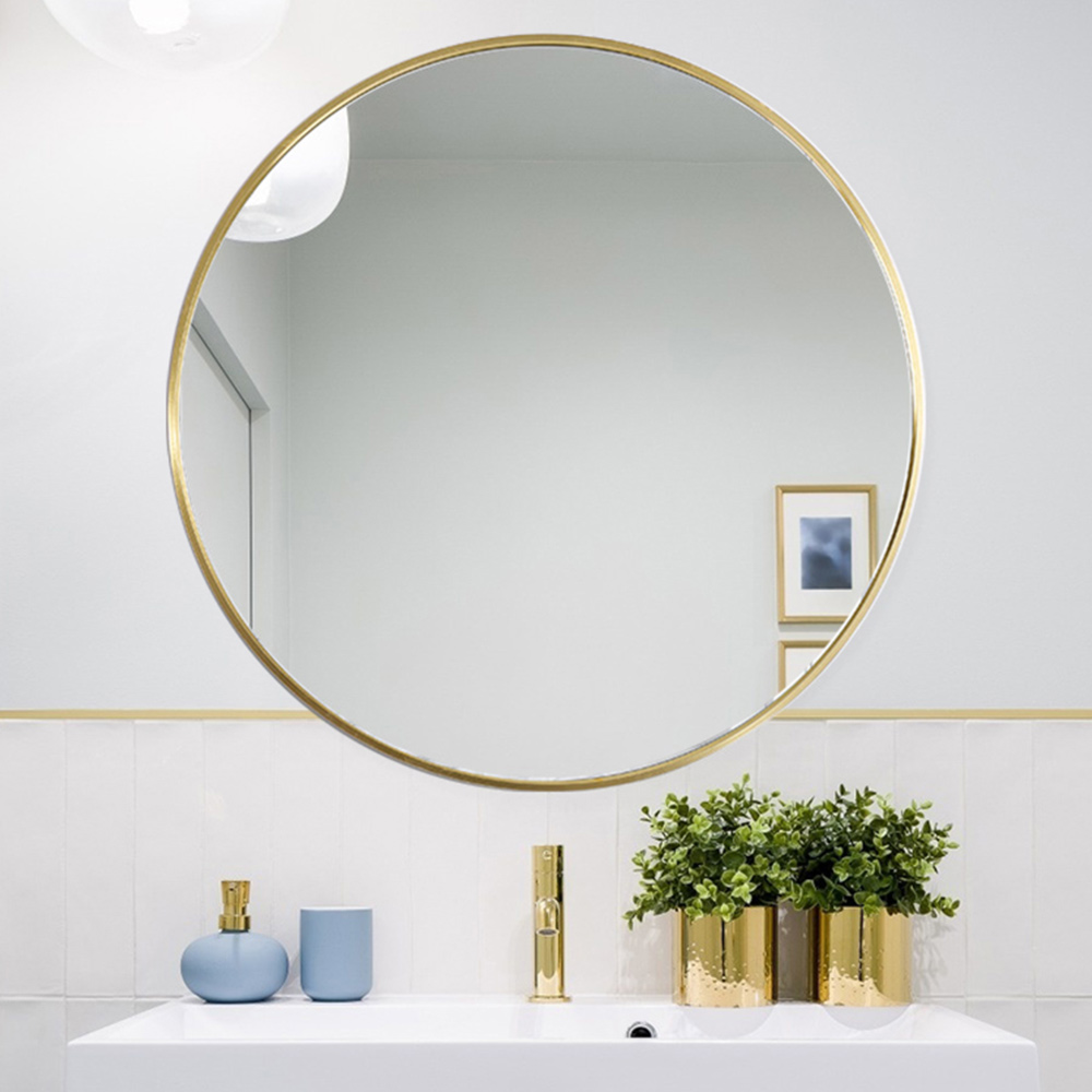 Living and Home Gold Frame Nordic Wall Mounted Bathroom Mirror 70cm Image 5