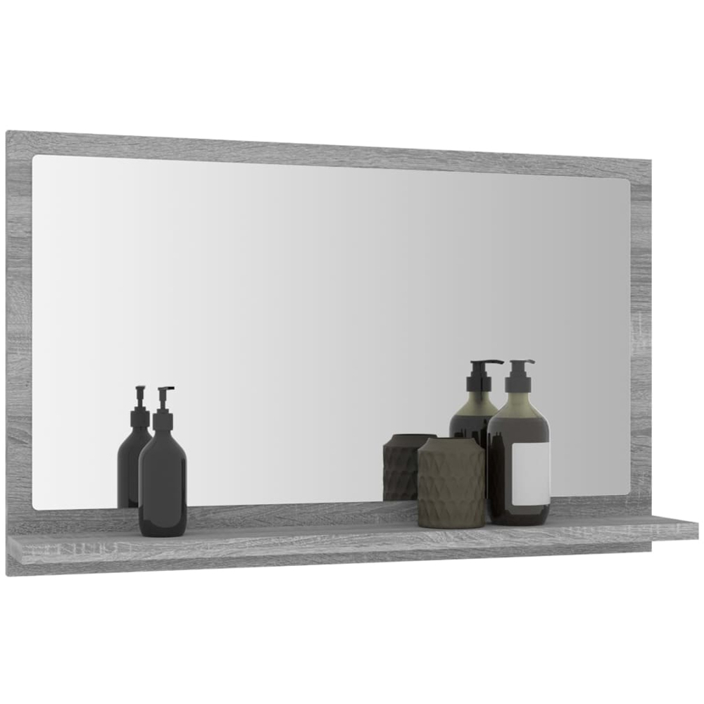 vidaXL Single Shelf Grey Sonoma Bathroom Mirror Image 5