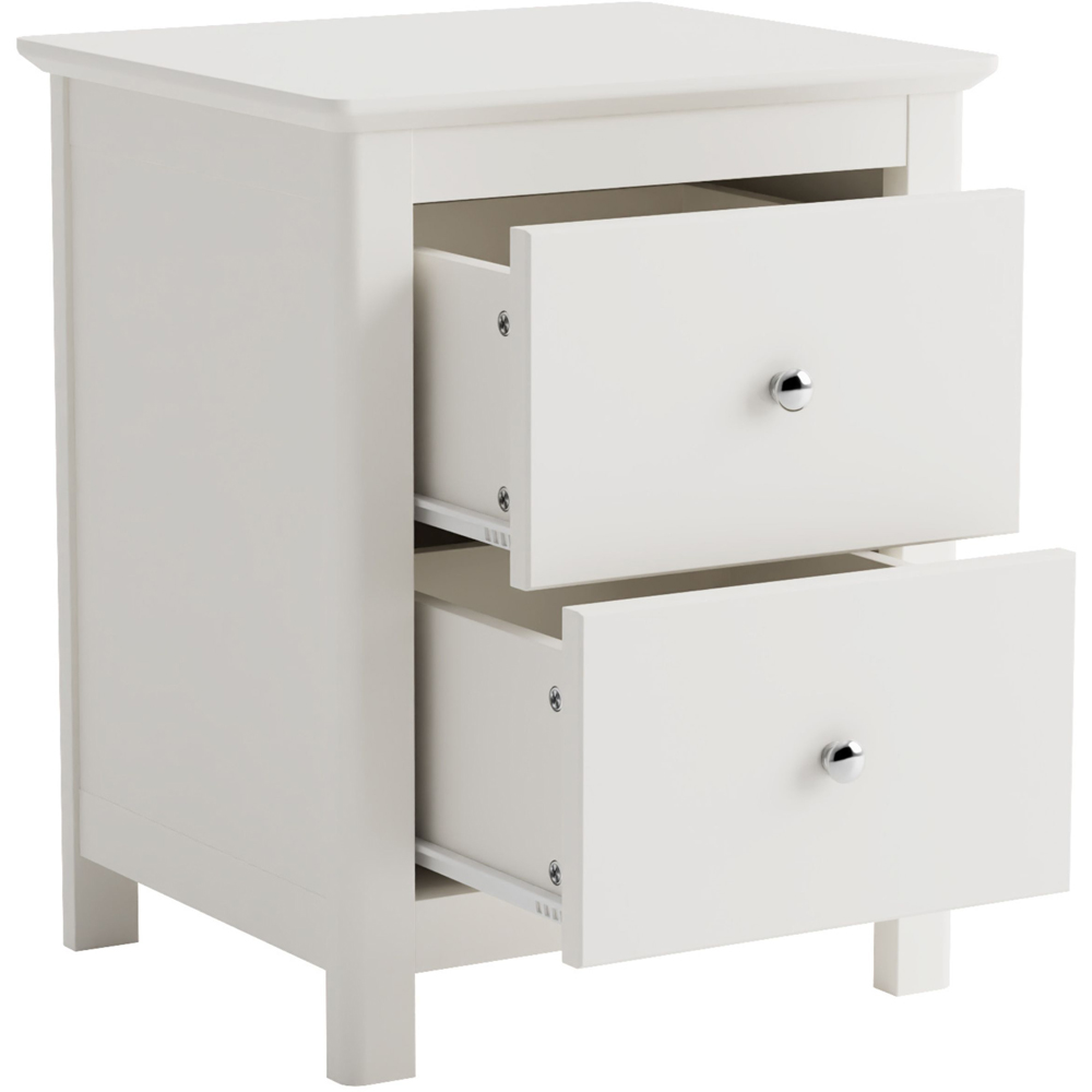 Core Products Nairn 2 Drawer White Bedside Cabinet Image 3