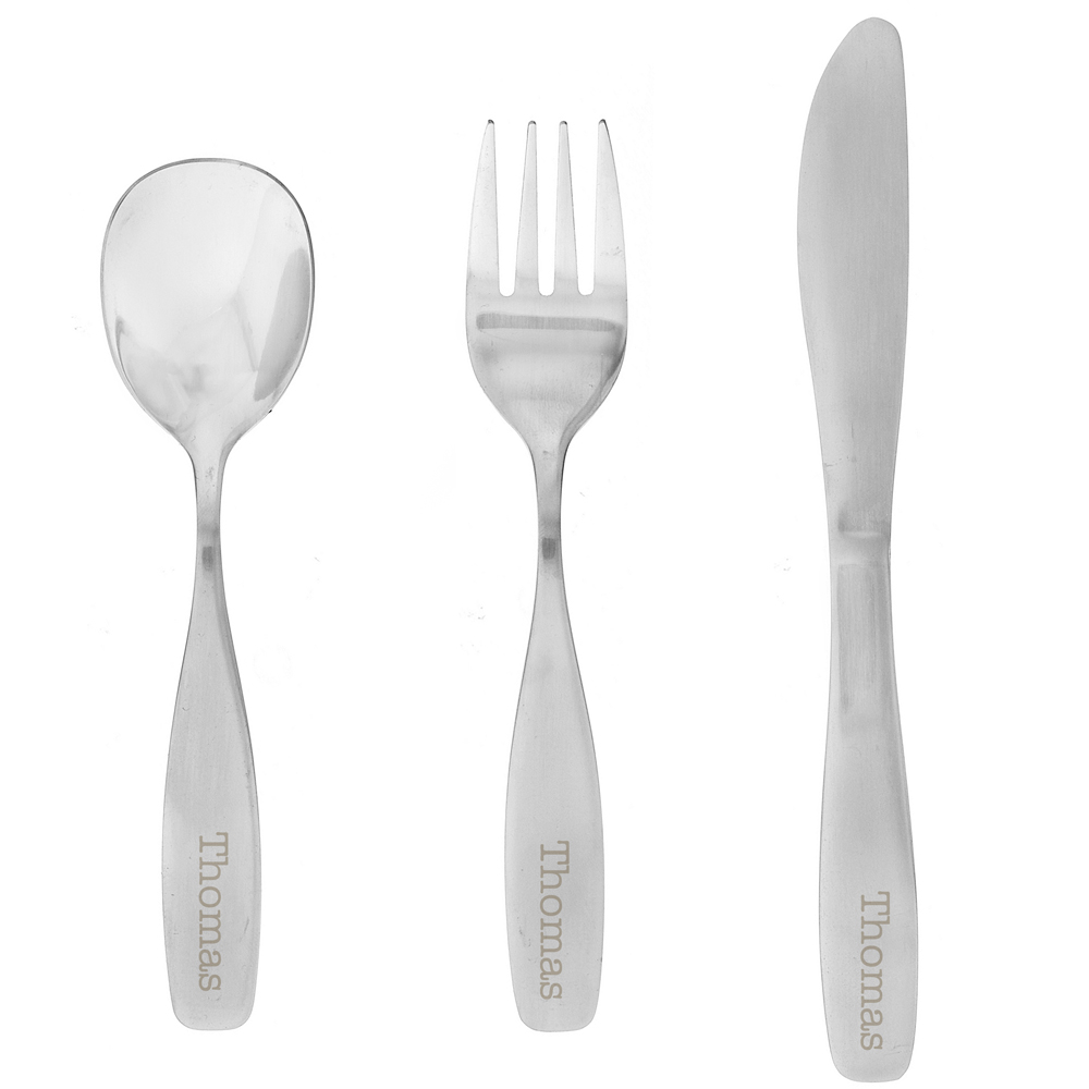Personalised Memento Personalised 3 Piece Cutlery Set Image 1